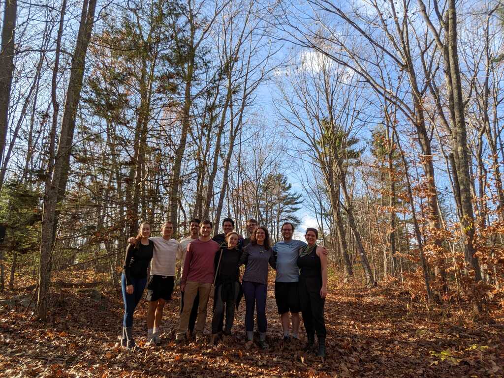 Members of the lab after going for a hike in Maine.