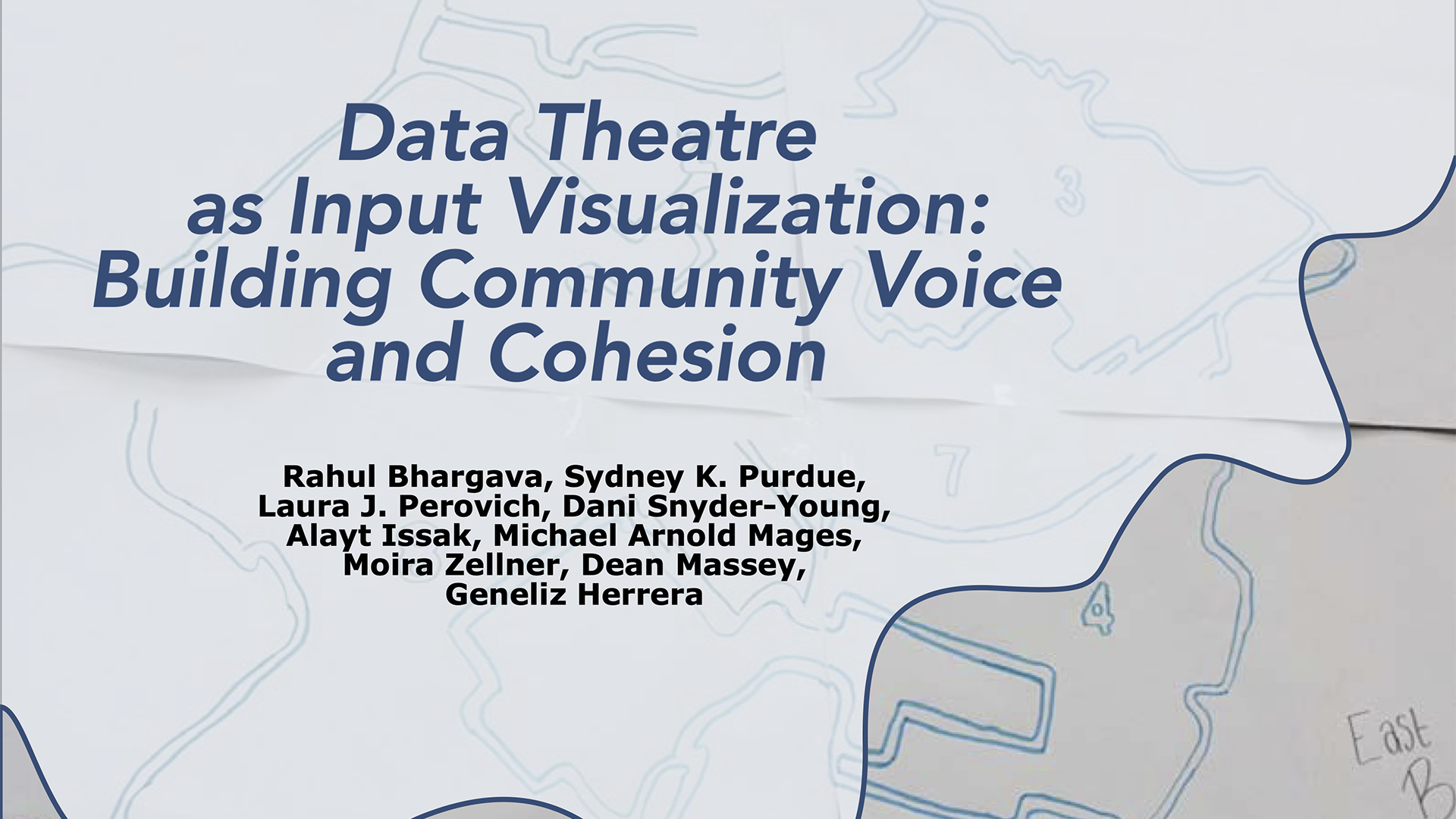 Splash title for the paper, including the title and authors, on a hand-drawn map background of Chelsea, MA